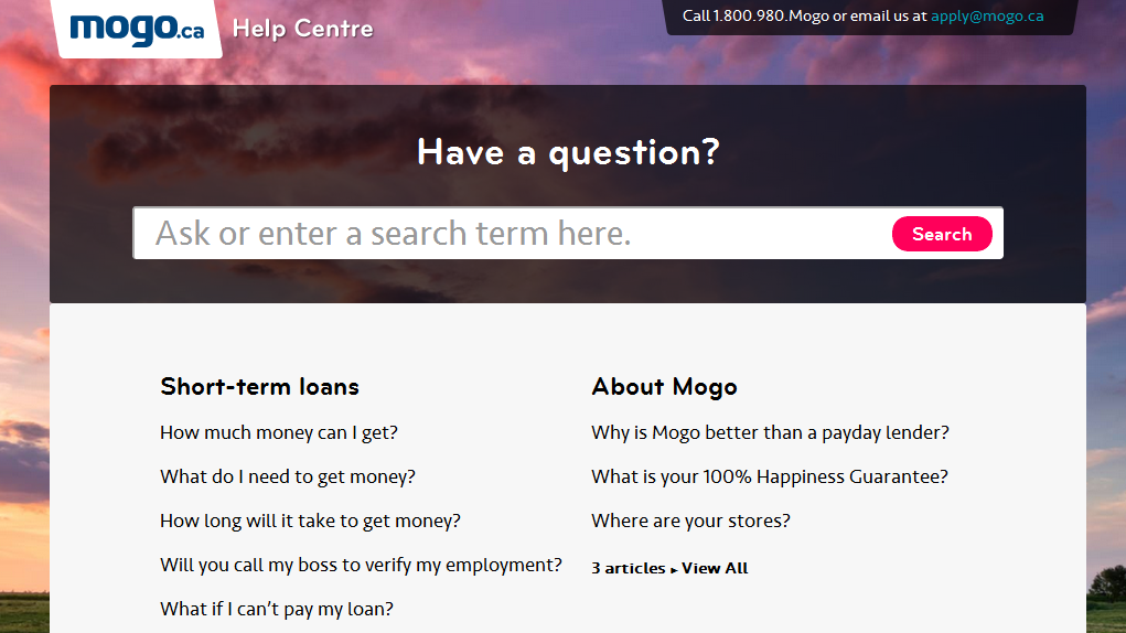 Get answers with the new Mogo Online Help Centre