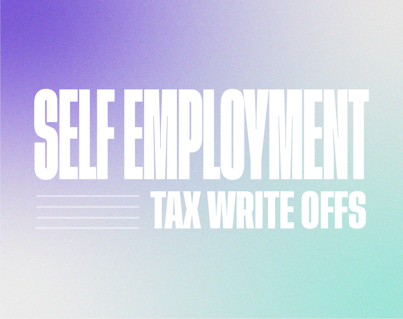 Self employment tax write offs