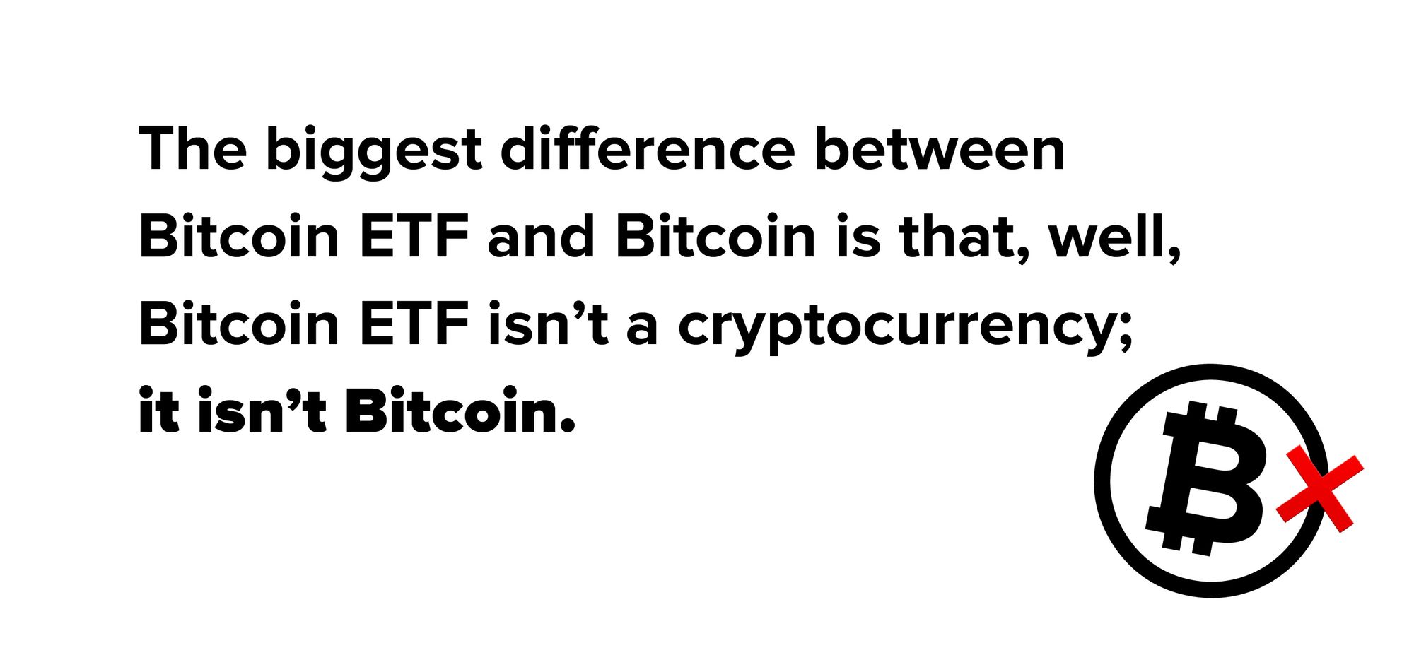 The biggest difference between BITO and bitcoin is that, well, BITO isn’t a cryptocurrency; it isn’t bitcoin.