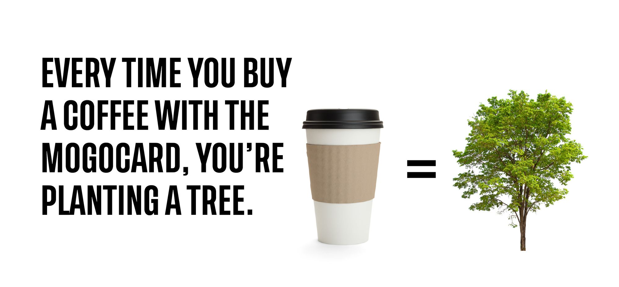 Every time you buy a coffee with the MogoCard, you're planting a tree. 